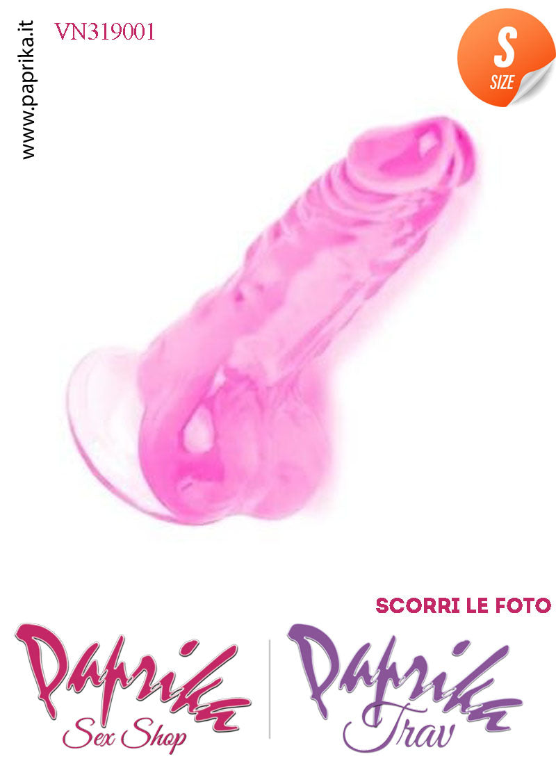 Strap-On Fallo Rosa Trasparente Small Non Vibrante Unisex 14 cm Ø 23