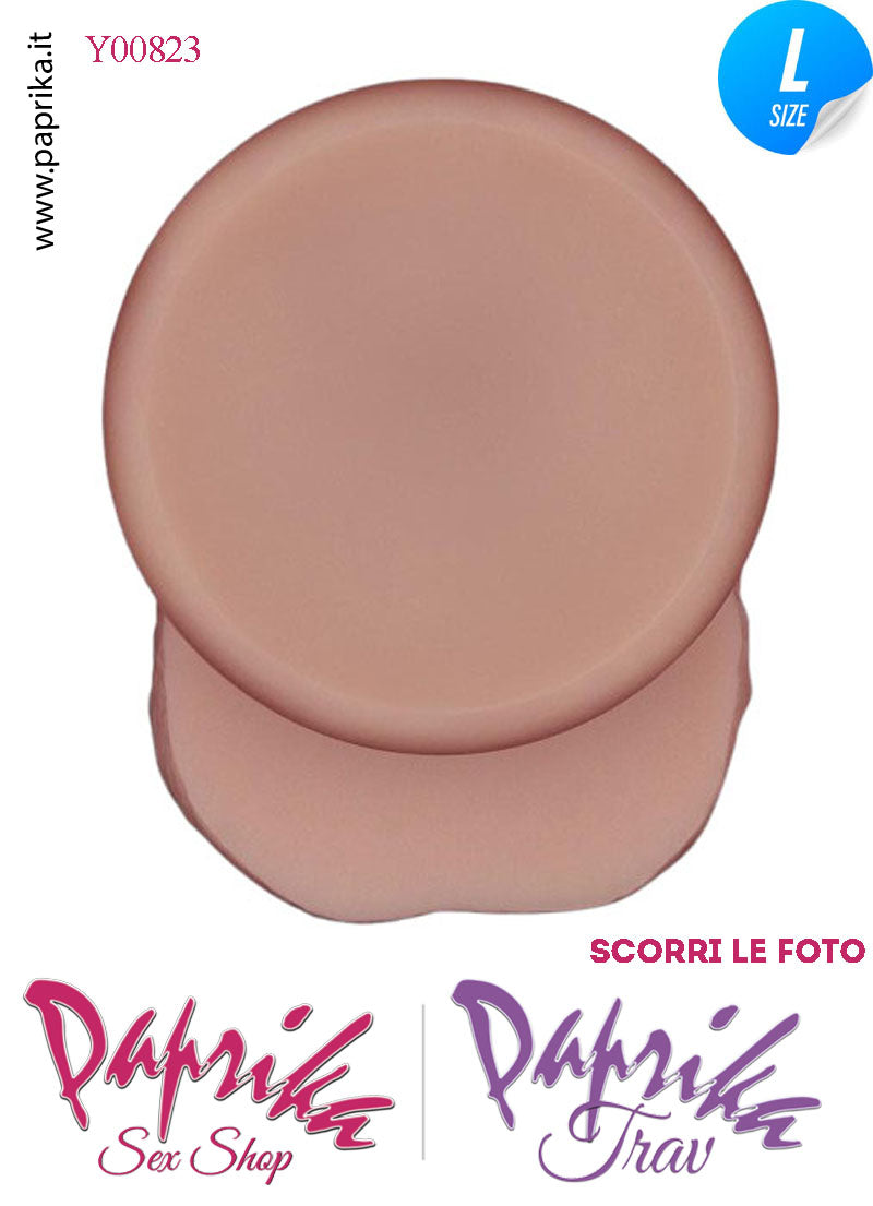 Fallo Testicoli Large Pelle Mobile Silicone Mulatto 19 cm Ø 42 Ventosa Non Vibrante