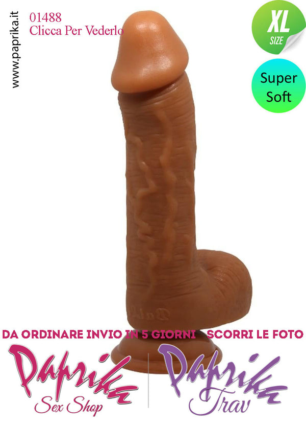 Fallo Testicoli Mulatto XL Unisex TPR 18/22 cm Ø 49 Ventosa Non Vibrante