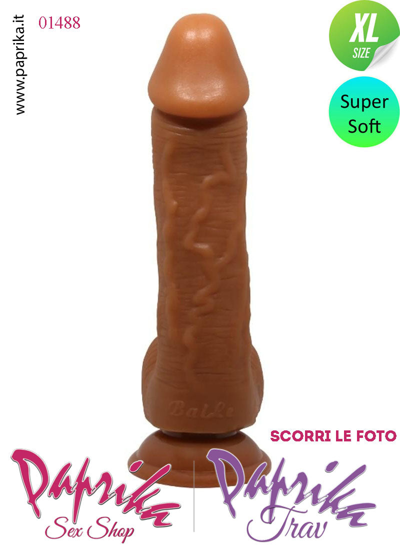 Fallo Testicoli Mulatto XL Unisex TPR 18/22 cm Ø 49 Ventosa Non Vibrante