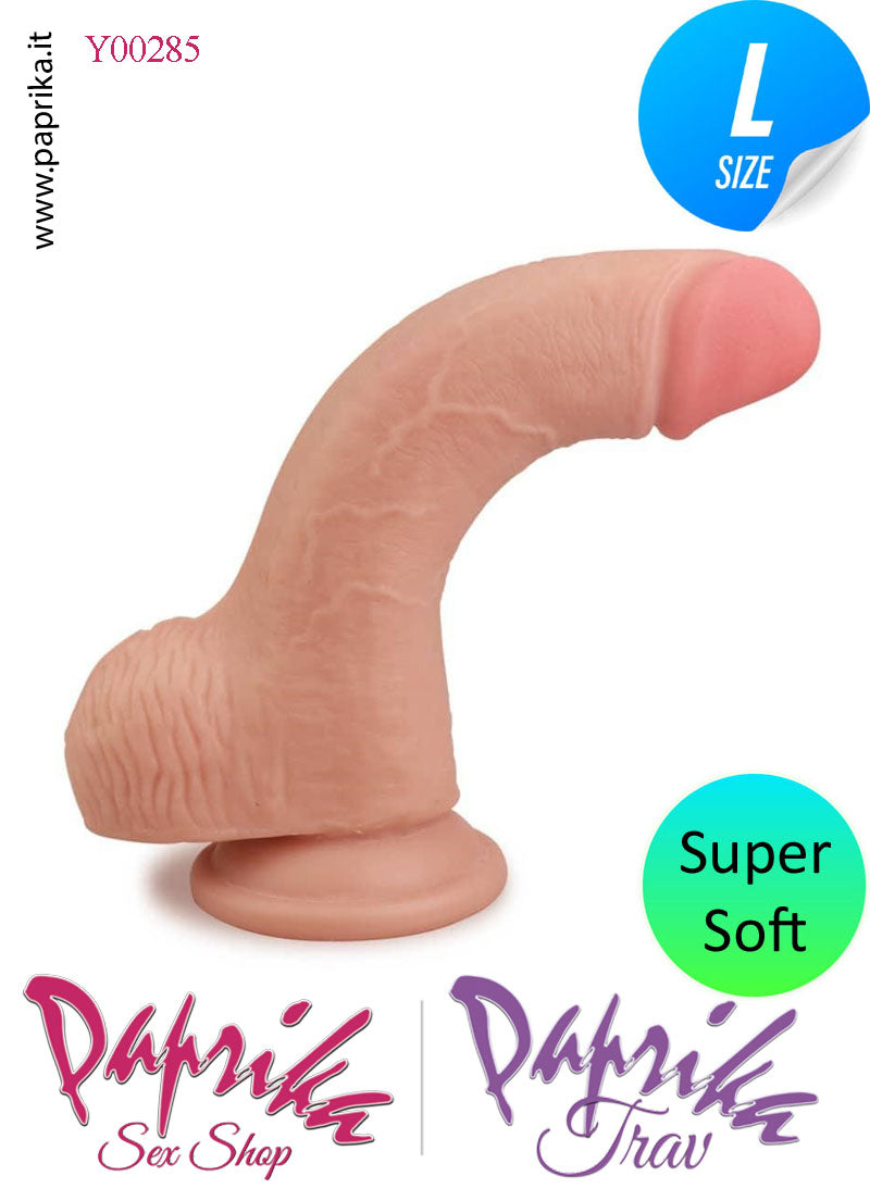 Fallo Testicoli Tpe Doppia Densità Piegabile 18 cm Ø 42 Ventosa