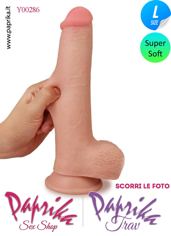 Fallo Testicoli Tpe Doppia Densità Piegabile 19 cm Ø 44 Ventosa