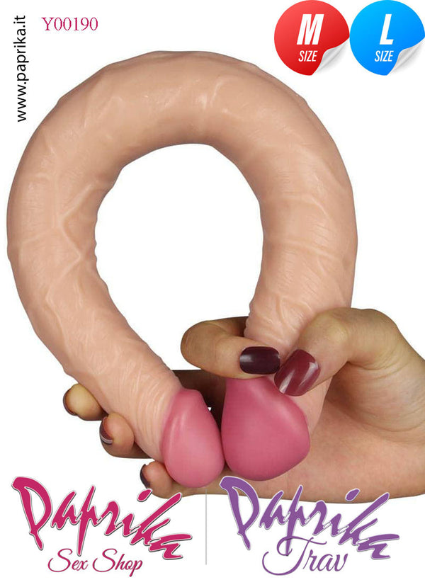 Fallo Doppio 2 Estremità Diverse 2 Partner Non Vibrante 36 cm Ø 30/42 Pvc Flessibile