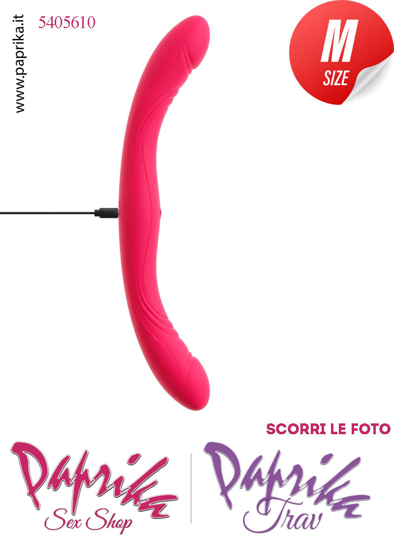 Fallo Doppio 2 Estremità 2 Partner Vibrante 33 cm Ø 35 Silicone Rosa