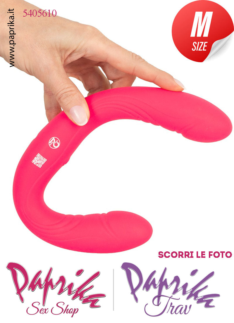 Fallo Doppio 2 Estremità 2 Partner Vibrante 33 cm Ø 35 Silicone Rosa