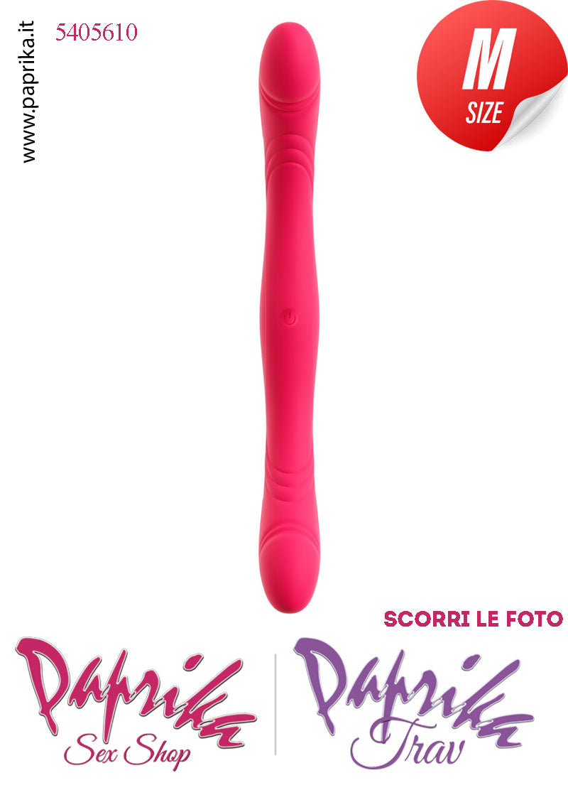Fallo Doppio 2 Estremità 2 Partner Vibrante 33 cm Ø 35 Silicone Rosa