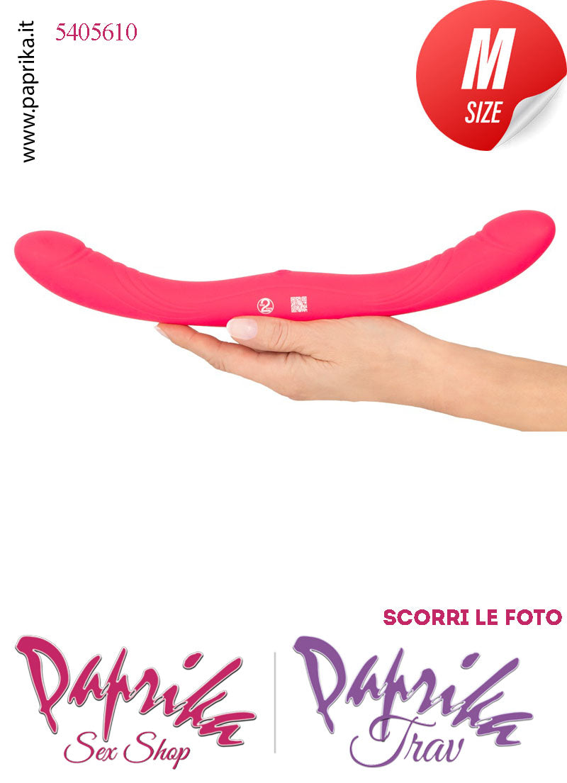 Fallo Doppio 2 Estremità 2 Partner Vibrante 33 cm Ø 35 Silicone Rosa