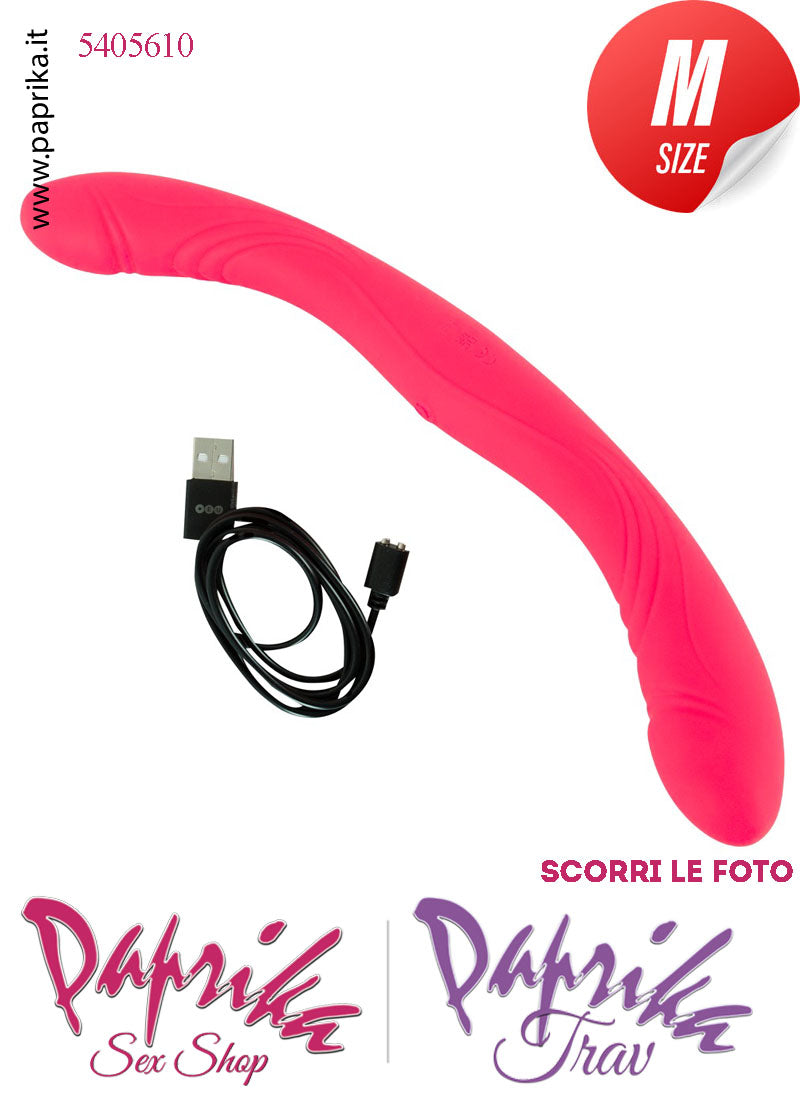 Fallo Doppio 2 Estremità 2 Partner Vibrante 33 cm Ø 35 Silicone Rosa
