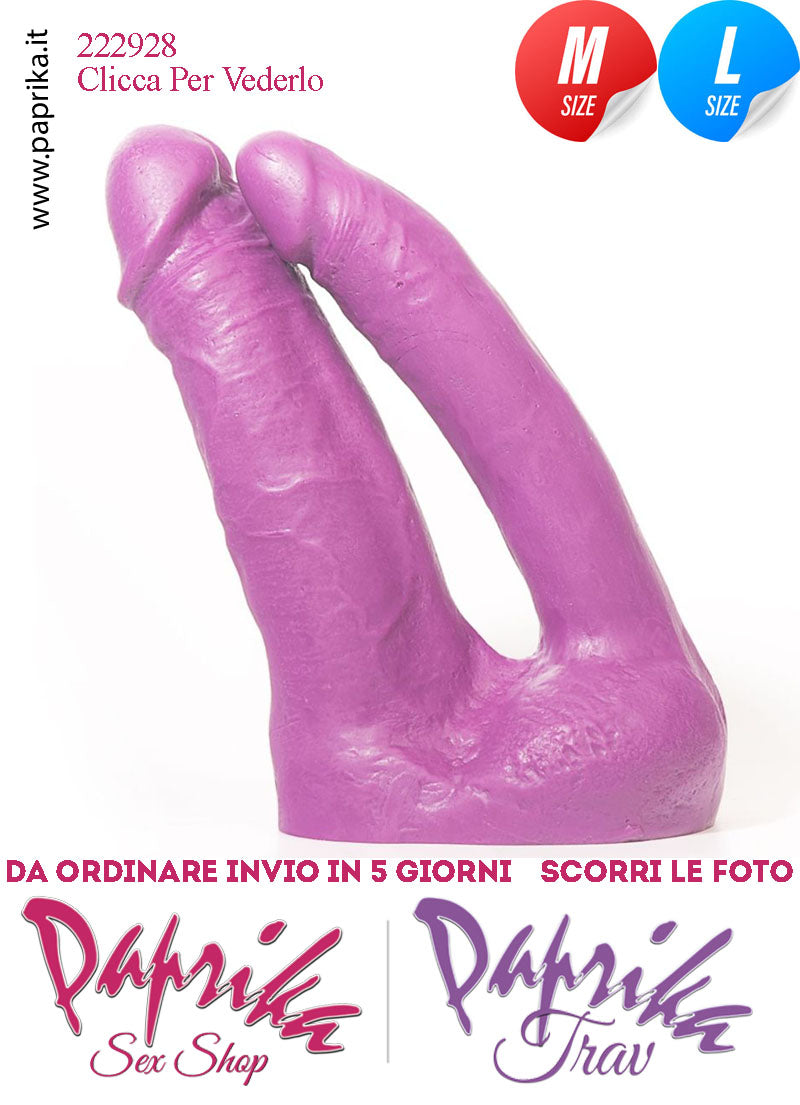 Dildo Fallo Doppio Non Vibrante 14/15 cm Ø 32/42 Senza Ventosa Viola