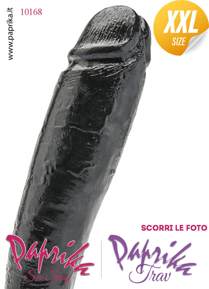 Strap-On Fallo Nero XXL Non Vibrante 22/27 cm Ø 62 Mutanda 3 Anelli Acciaio