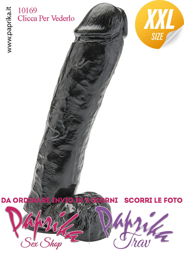 Fallo Nero XXL Unisex Pvc Flessibile Ventosa Potente Non Vibrante 26 cm Ø 62