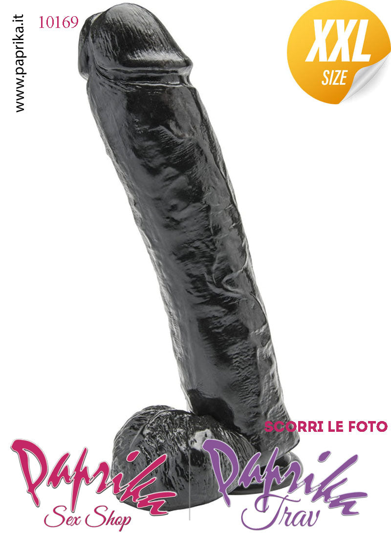 Fallo Nero XXL Unisex Pvc Flessibile Ventosa Potente Non Vibrante 26 cm Ø 62