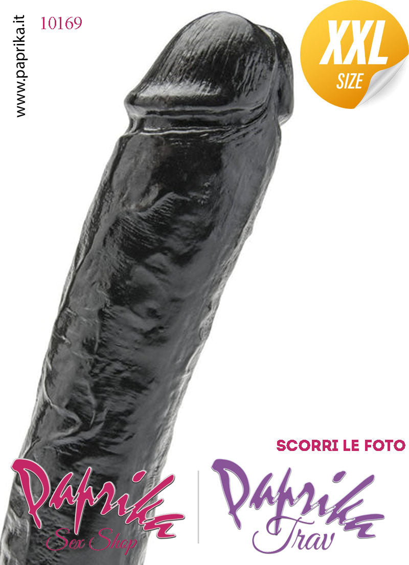 Strap-On Fallo Nero XXL Non Vibrante 23/28 cm Ø 62 Mutanda 3 Anelli Acciaio