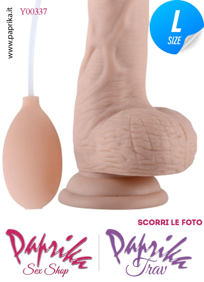 Fallo Testicoli TPE Non Vibrante Eiaculazione Squirting 18 cm Ø 43 Unisex Ventosa