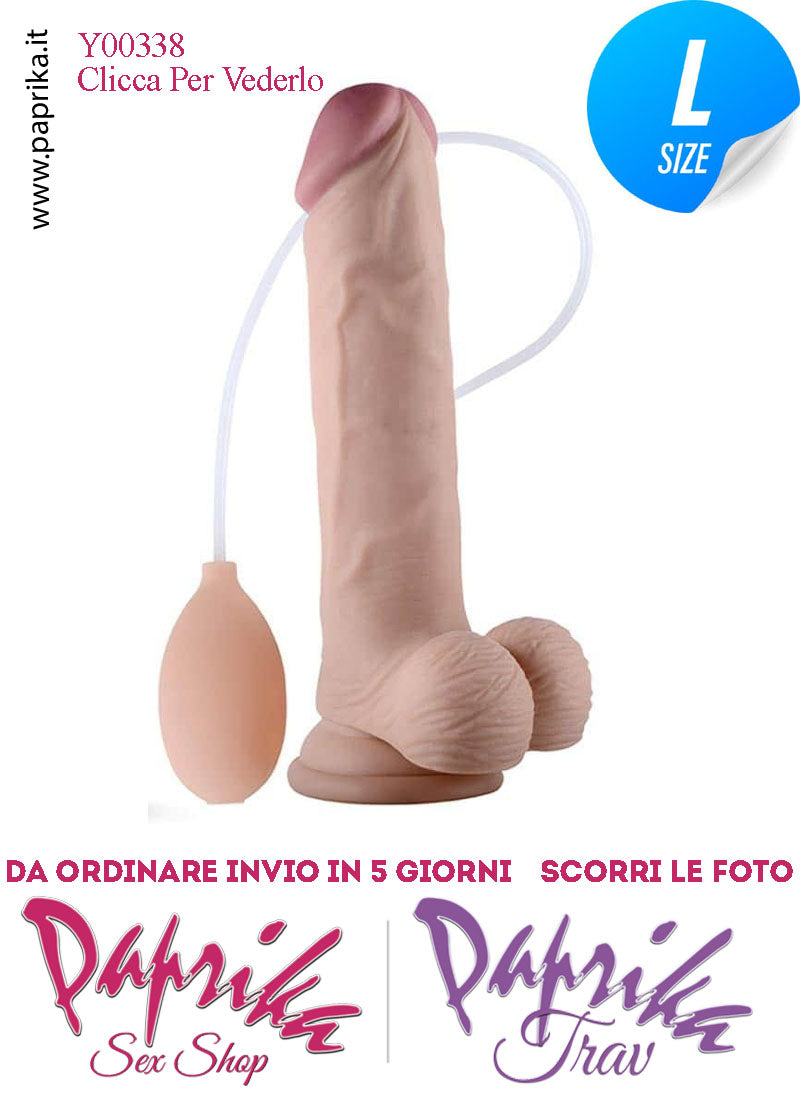 Fallo Testicoli TPE Non Vibrante Eiaculazione Squirting 20 cm Ø 44 Unisex Ventosa