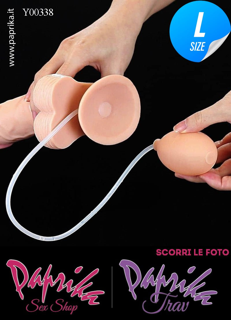Fallo Testicoli TPE Non Vibrante Eiaculazione Squirting 20 cm Ø 44 Unisex Ventosa