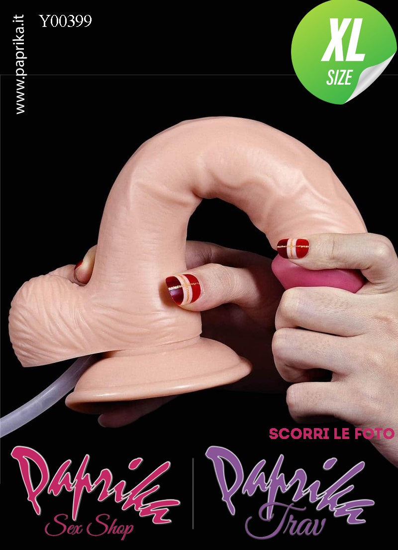 Fallo Testicoli TPE Non Vibrante Eiaculazione Squirting 21 cm Ø 48 Unisex Ventosa