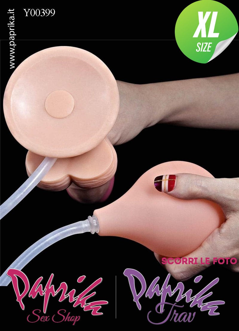 Fallo Testicoli TPE Non Vibrante Eiaculazione Squirting 21 cm Ø 48 Unisex Ventosa