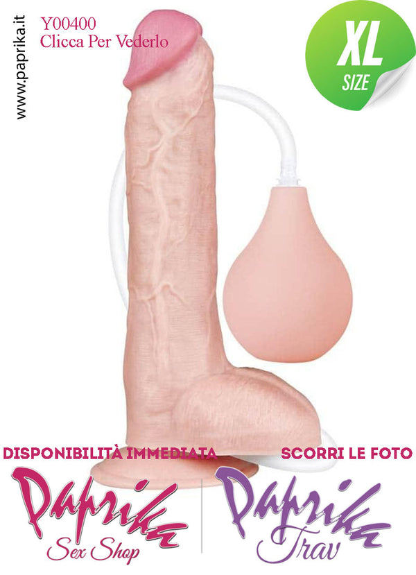 Fallo Testicoli TPE Non Vibrante Eiaculazione Squirting 23 cm Ø 50 Unisex Ventosa