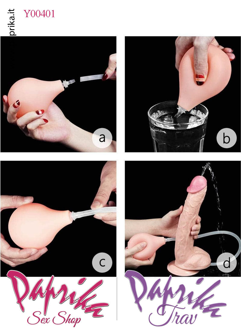 Fallo Testicoli TPE Non Vibrante Eiaculazione Squirting 26 cm Ø 50 Unisex Ventosa