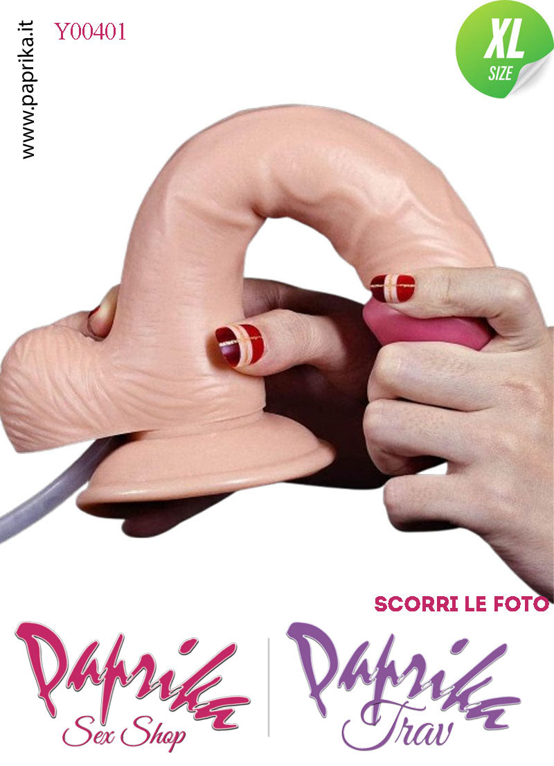 Fallo Testicoli TPE Non Vibrante Eiaculazione Squirting 26 cm Ø 50 Unisex Ventosa