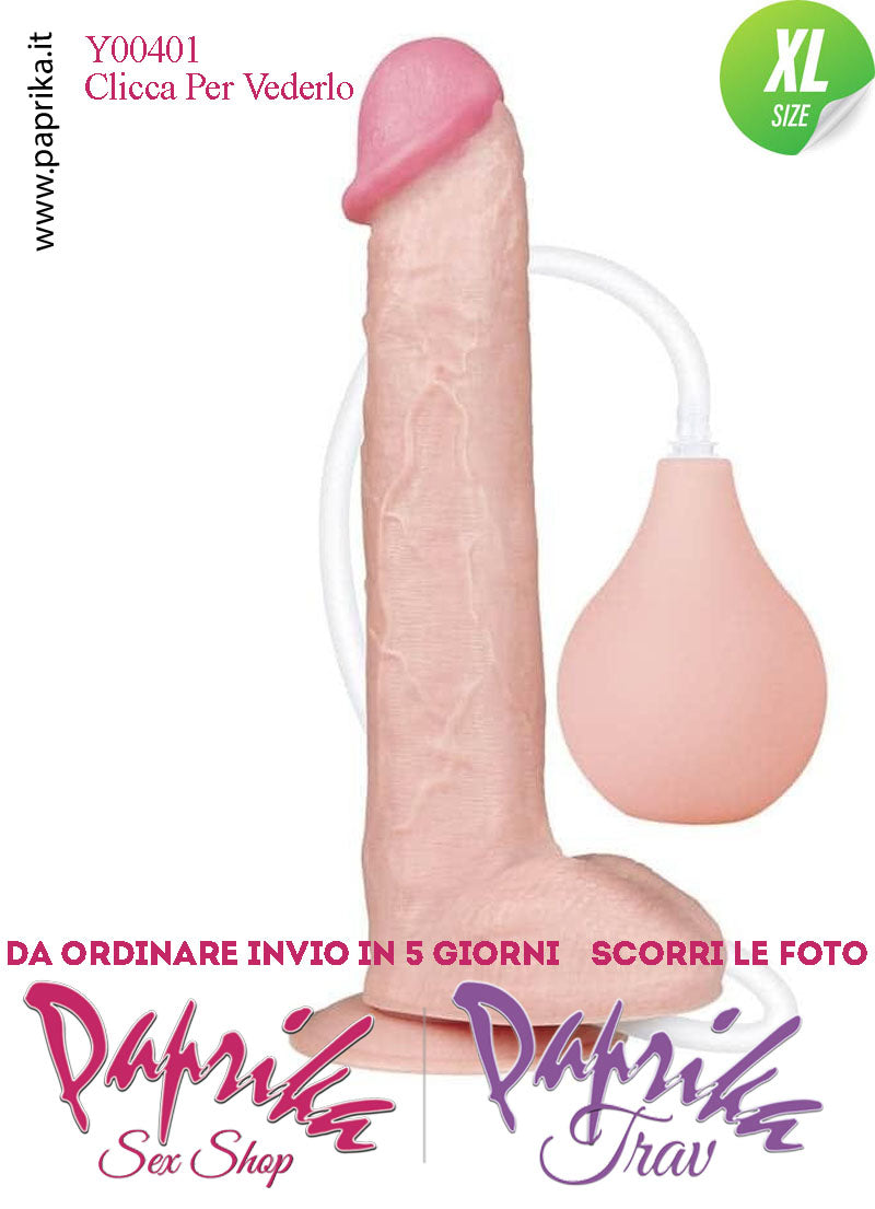 Fallo Testicoli TPE Non Vibrante Eiaculazione Squirting 26 cm Ø 50 Unisex Ventosa