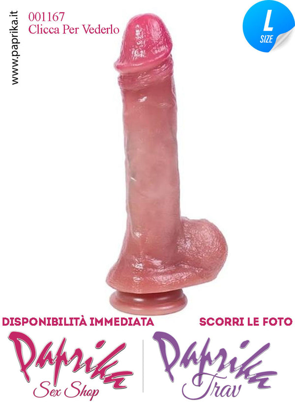 Fallo Testicoli Large Silicone Pelle Mobile 21 cm Ø 45 Non Vibrante Ventosa