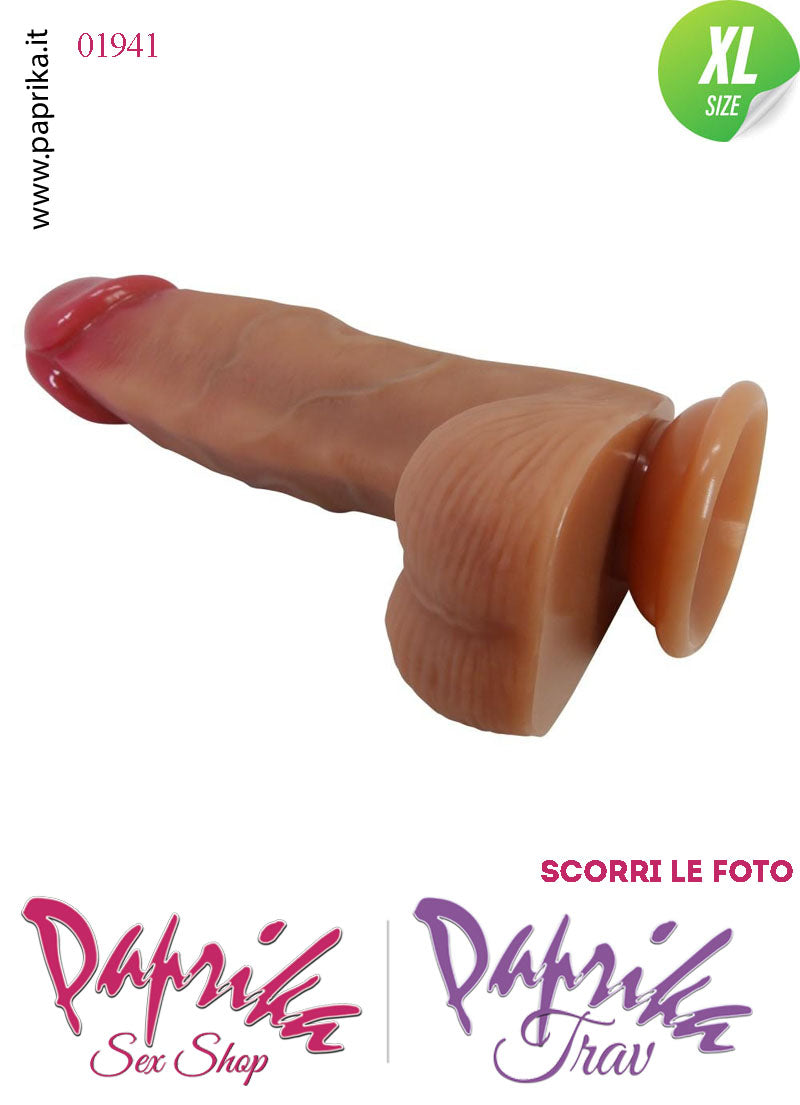 Fallo Testicoli Silicone ExtraLarge 19 cm Ø 49 Non Vibrante Ventosa