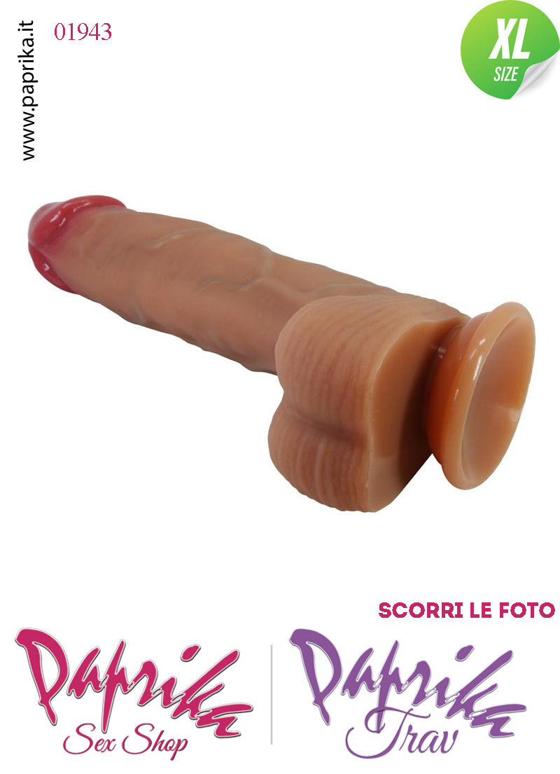 Fallo Testicoli Silicone ExtraLarge 24 cm Ø 49 Non Vibrante Ventosa