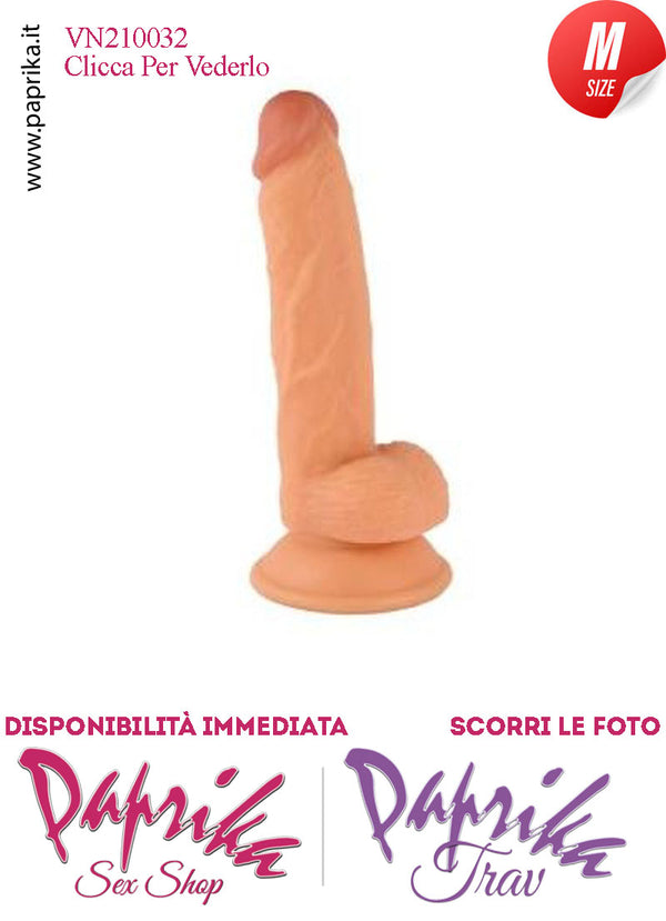 Fallo Dildo Unisex Medium Pvc Venature Non Vibrante 13/15 cm Ø 34 Ventosa