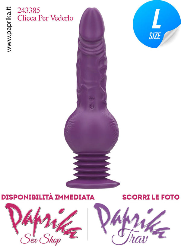 Vibratore & Su e Giù Potente Ventosa Silicone 3 + 9 Velocità Inseribile 13 cm Ø 41