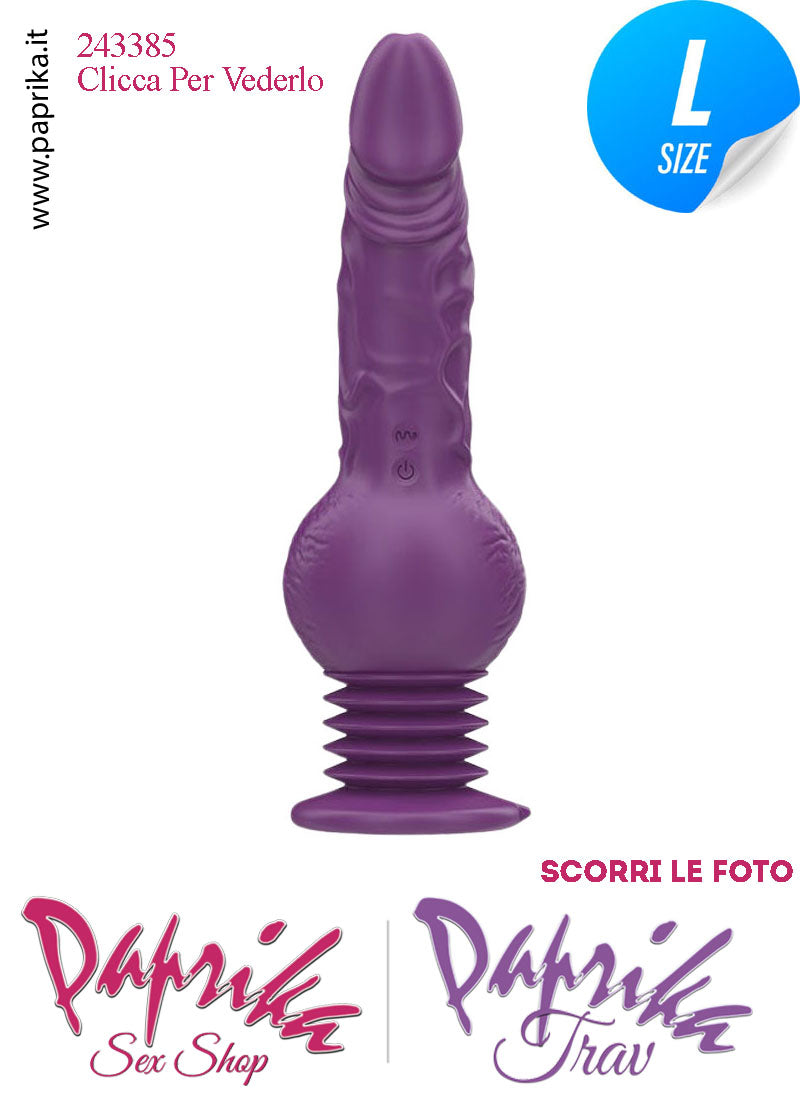 Vibratore & Su e Giù Potente Ventosa Silicone 3 + 9 Velocità Inseribile 13 cm Ø 41