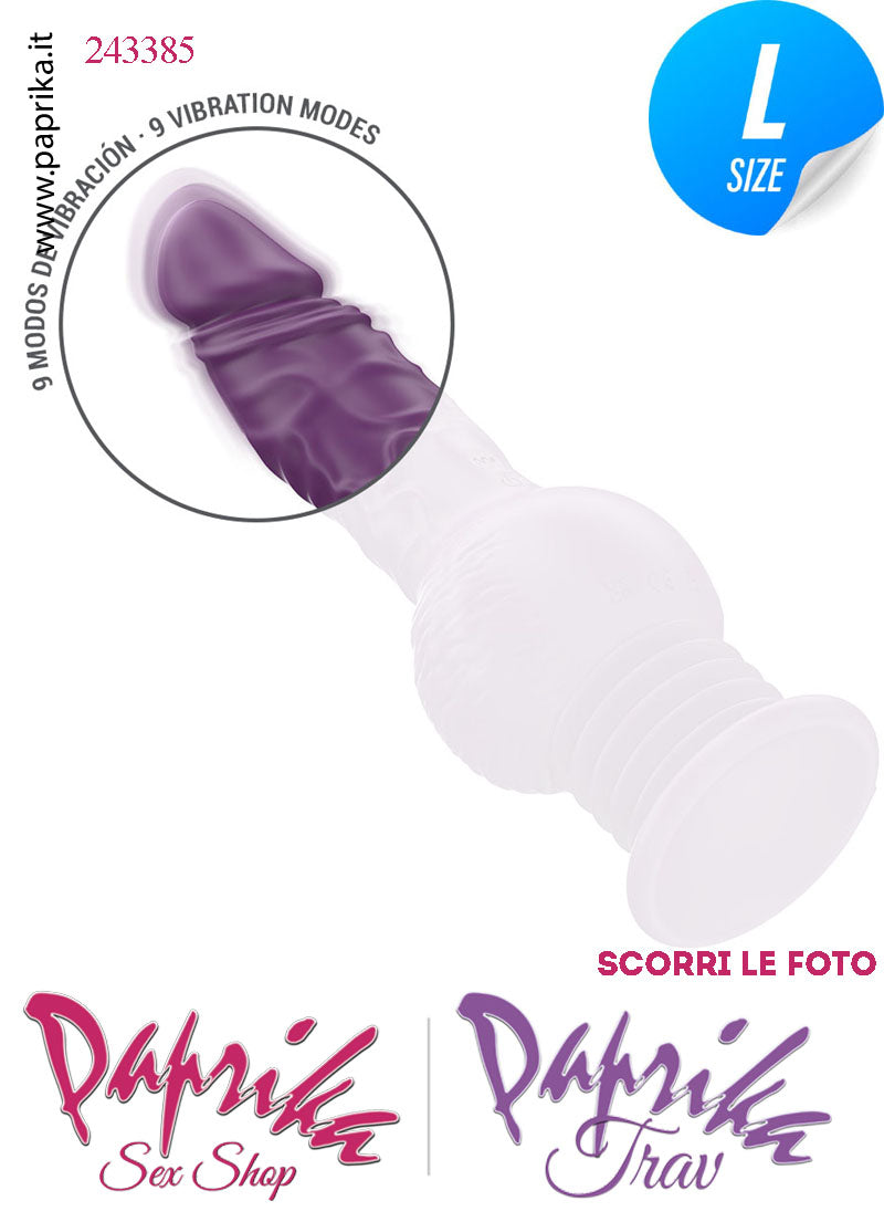 Vibratore & Su e Giù Potente Ventosa Silicone 3 + 9 Velocità Inseribile 13 cm Ø 41