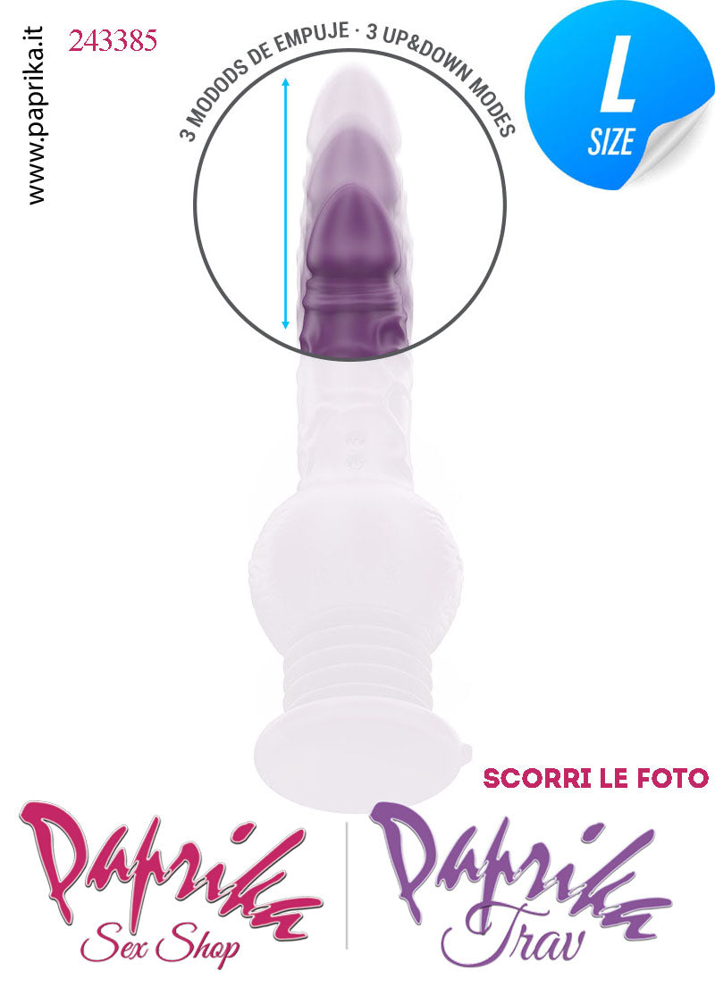 Vibratore & Su e Giù Potente Ventosa Silicone 3 + 9 Velocità Inseribile 13 cm Ø 41