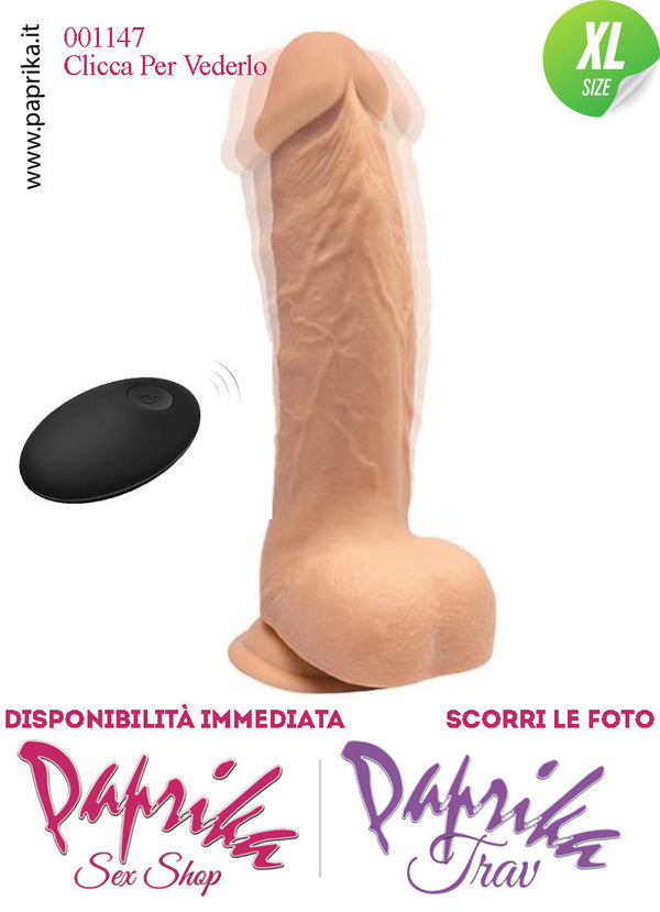 Fallo Vibrante Leggermente Rotante ExtraLarge TPE 20 cm Ø 48 Telecomandato