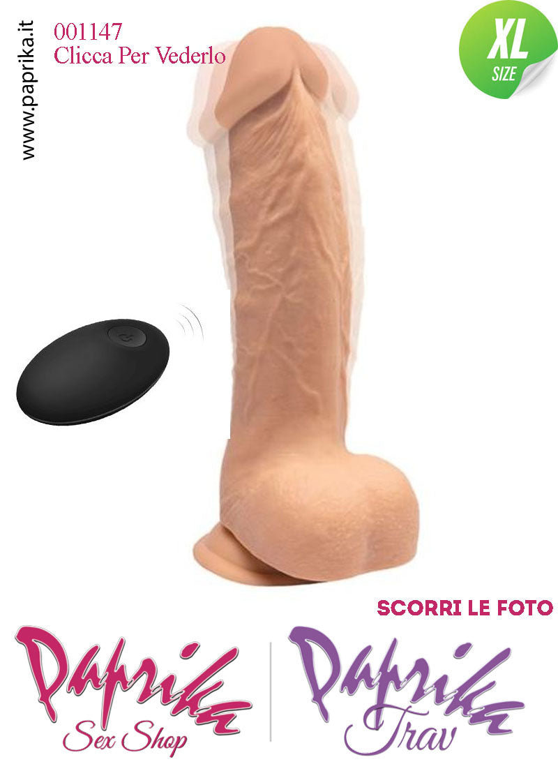 Fallo Vibrante Leggermente Rotante ExtraLarge TPE 20 cm Ø 48 Telecomandato