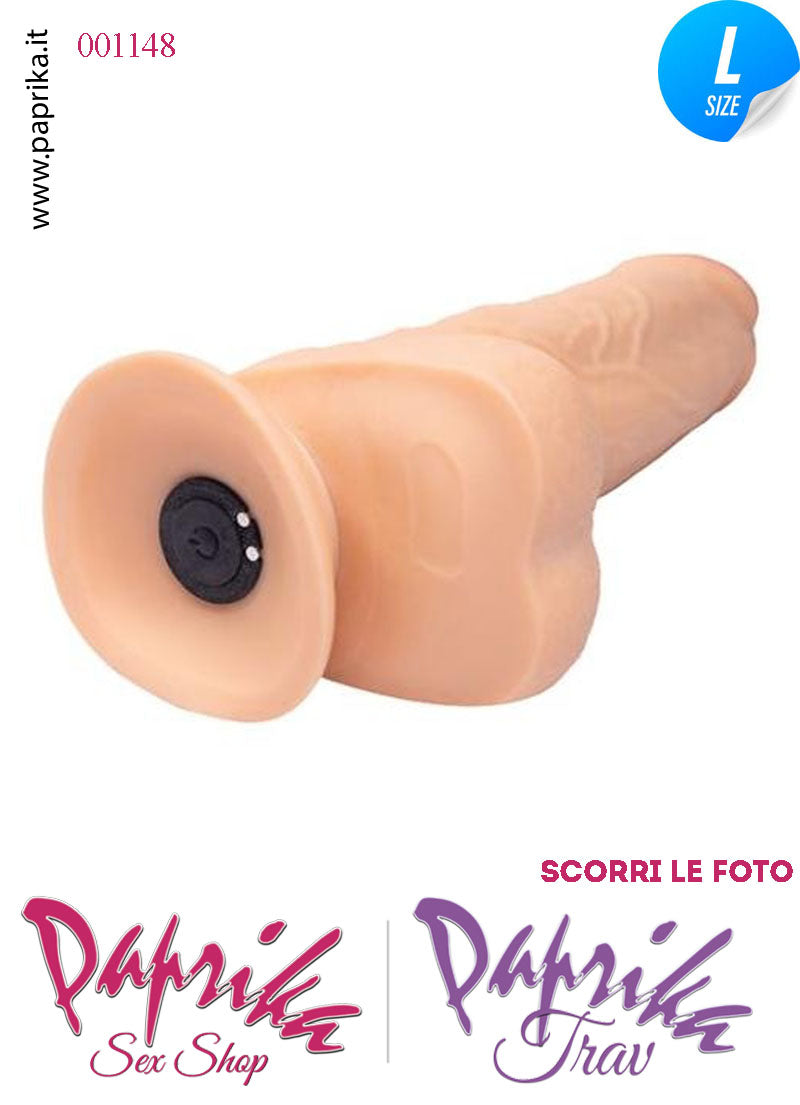 Fallo Vibrante Leggermente Rotante Large TPE 18 cm Ø 44 Telecomandato