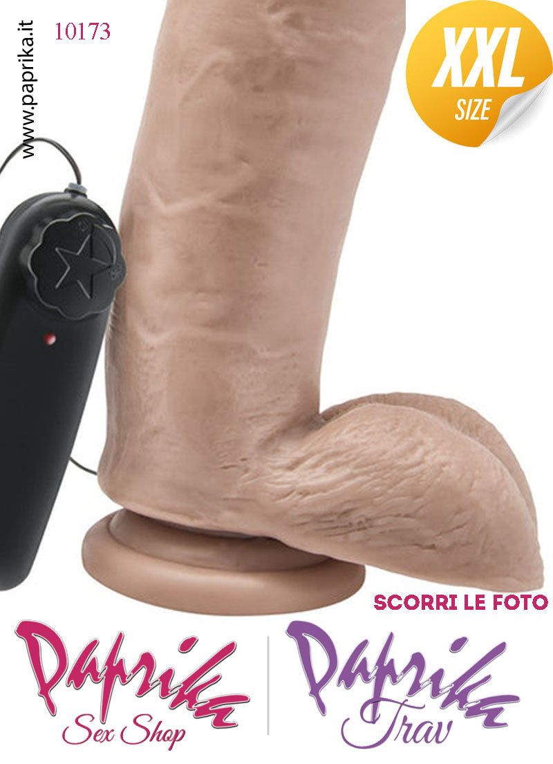 Strap-On XXL Vibrante Pile 22/27 cm Ø 62 Mutanda 3 Anelli Acciaio