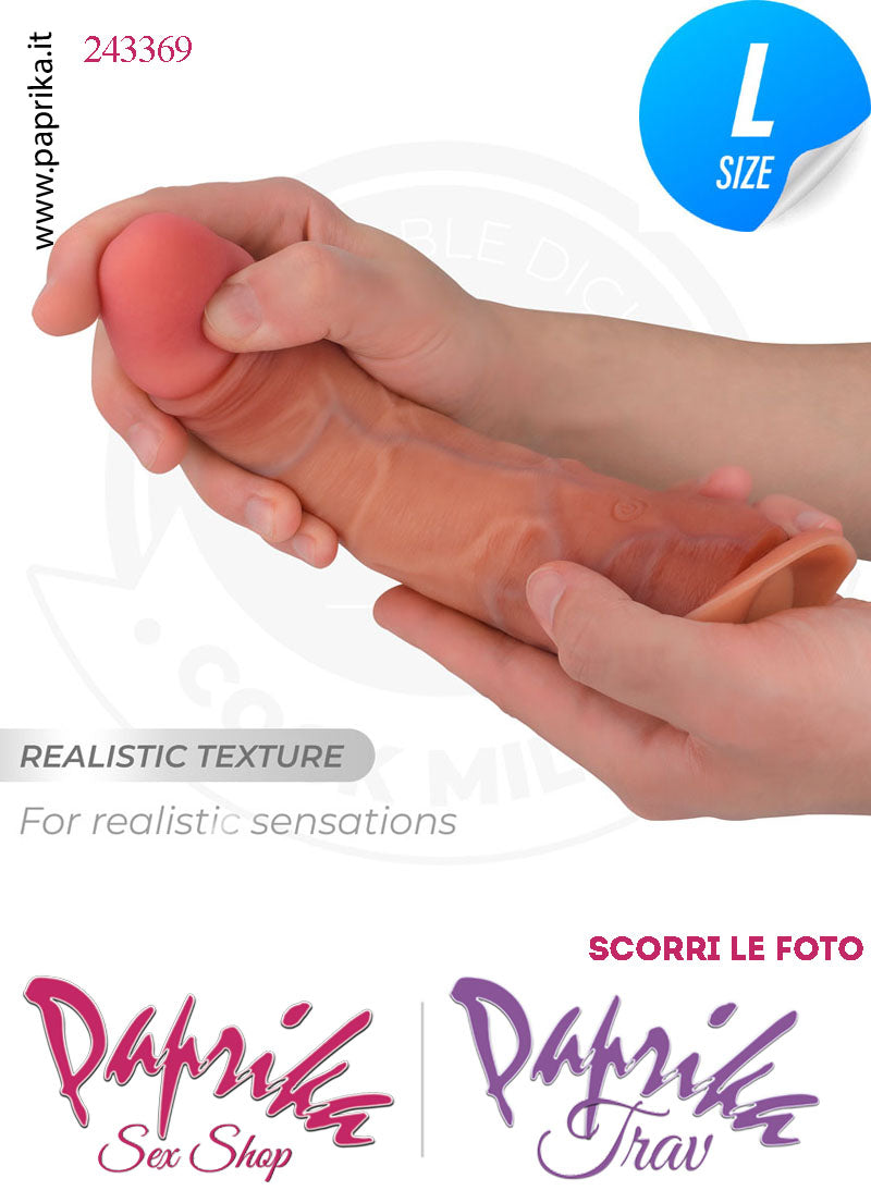 Vibratore Silicone Telecomando Ventosa 10 Velocità Venature Stimolanti 19 cm Ø 39/44