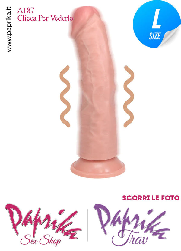 Fallo Vibrante Pvc Ventosa Venature Stimolanti 10 Velocità 15 cm Ø 37