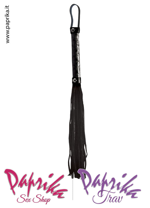 Flogger Indolore Frusta Pvc Vinile 40 cm Manico Legno Ricoperto