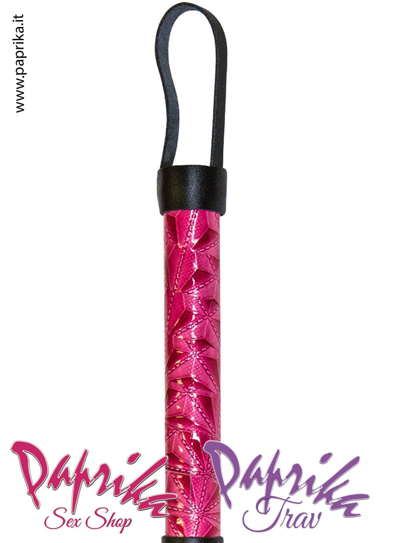 Flogger Indolore Frusta Pvc Vinile 40 cm Manico Legno Ricoperto