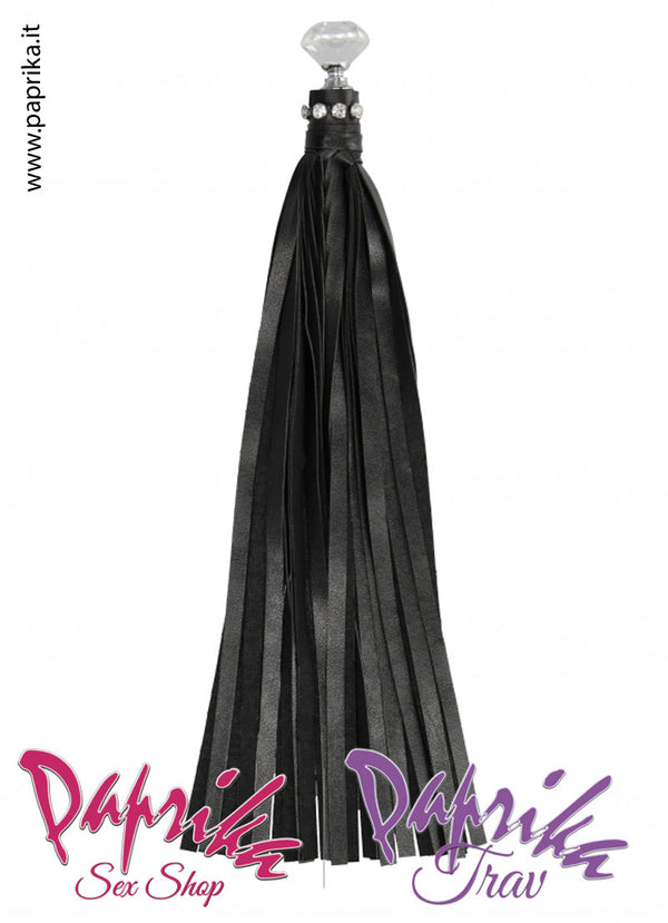 Flogger Frusta Indolore Diamante Sadomaso Ecopelle Strass