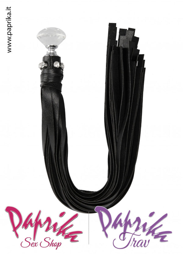 Flogger Frusta Indolore Diamante Sadomaso Ecopelle Strass
