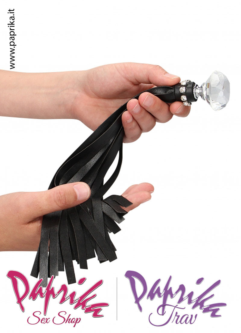 Flogger Frusta Indolore Diamante Sadomaso Ecopelle Strass