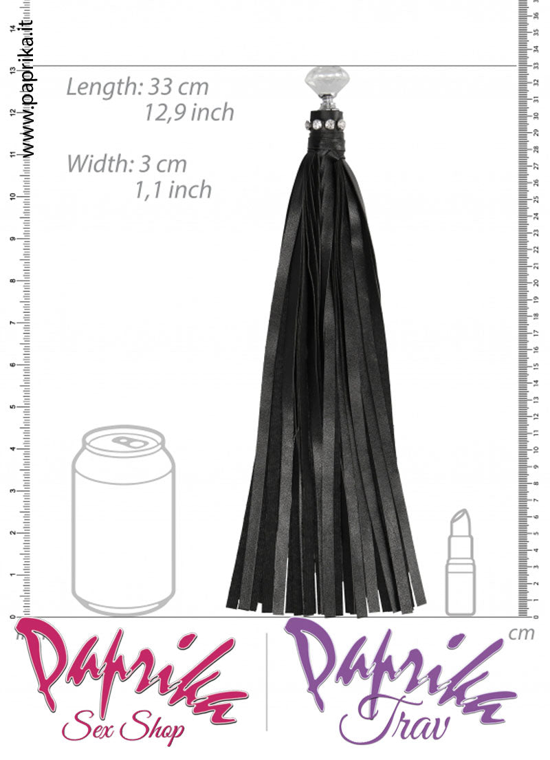 Flogger Frusta Indolore Diamante Sadomaso Ecopelle Strass