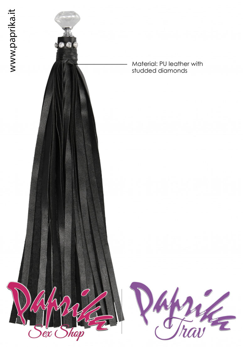 Flogger Frusta Indolore Diamante Sadomaso Ecopelle Strass