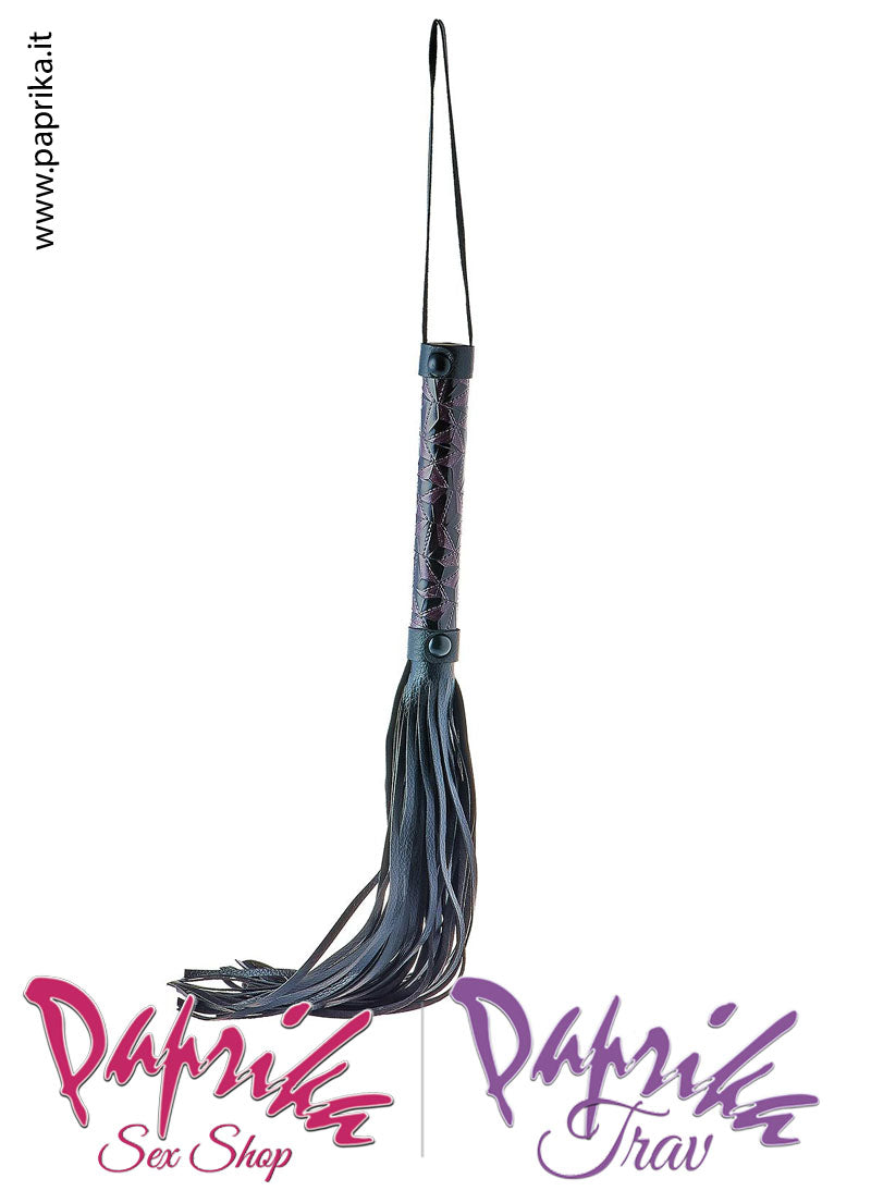 Flogger Indolore Frusta Ecopelle 38 cm Manico Legno Neoprene