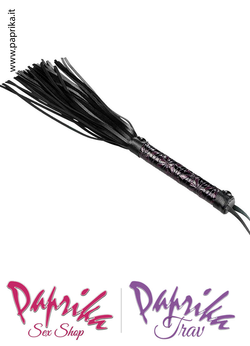 Flogger Indolore Frusta Ecopelle 38 cm Manico Legno Neoprene