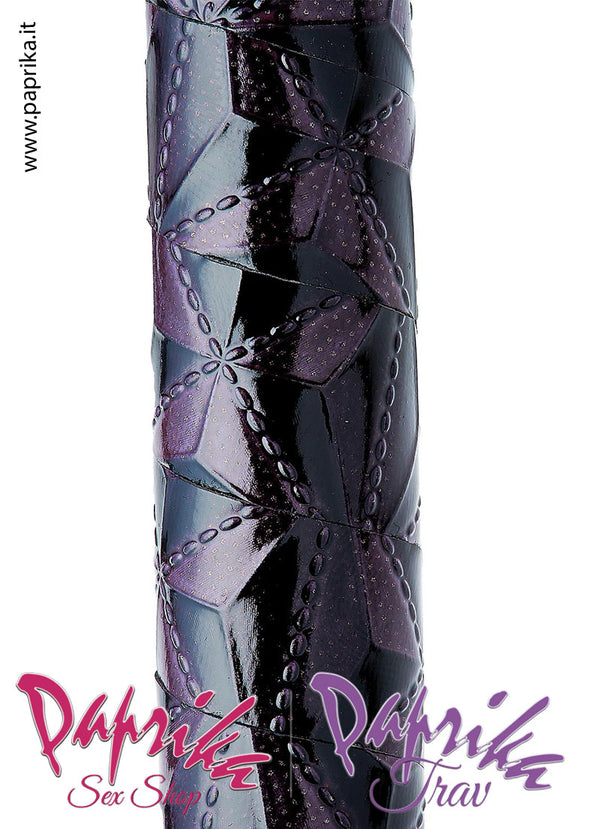 Flogger Indolore Frusta Ecopelle 38 cm Manico Legno Neoprene